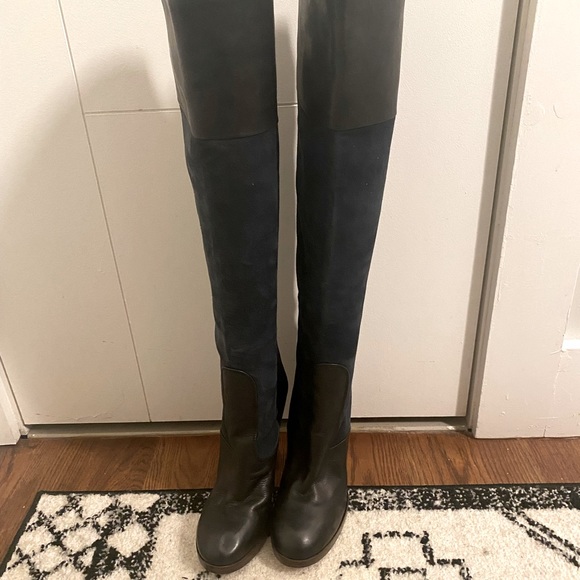 Navy CHLOE suede/Leather boots 38.5